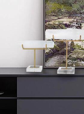 轻奢水底座石膏石创意晶家居软饰品装桌面书架客厅茶062几原石摆