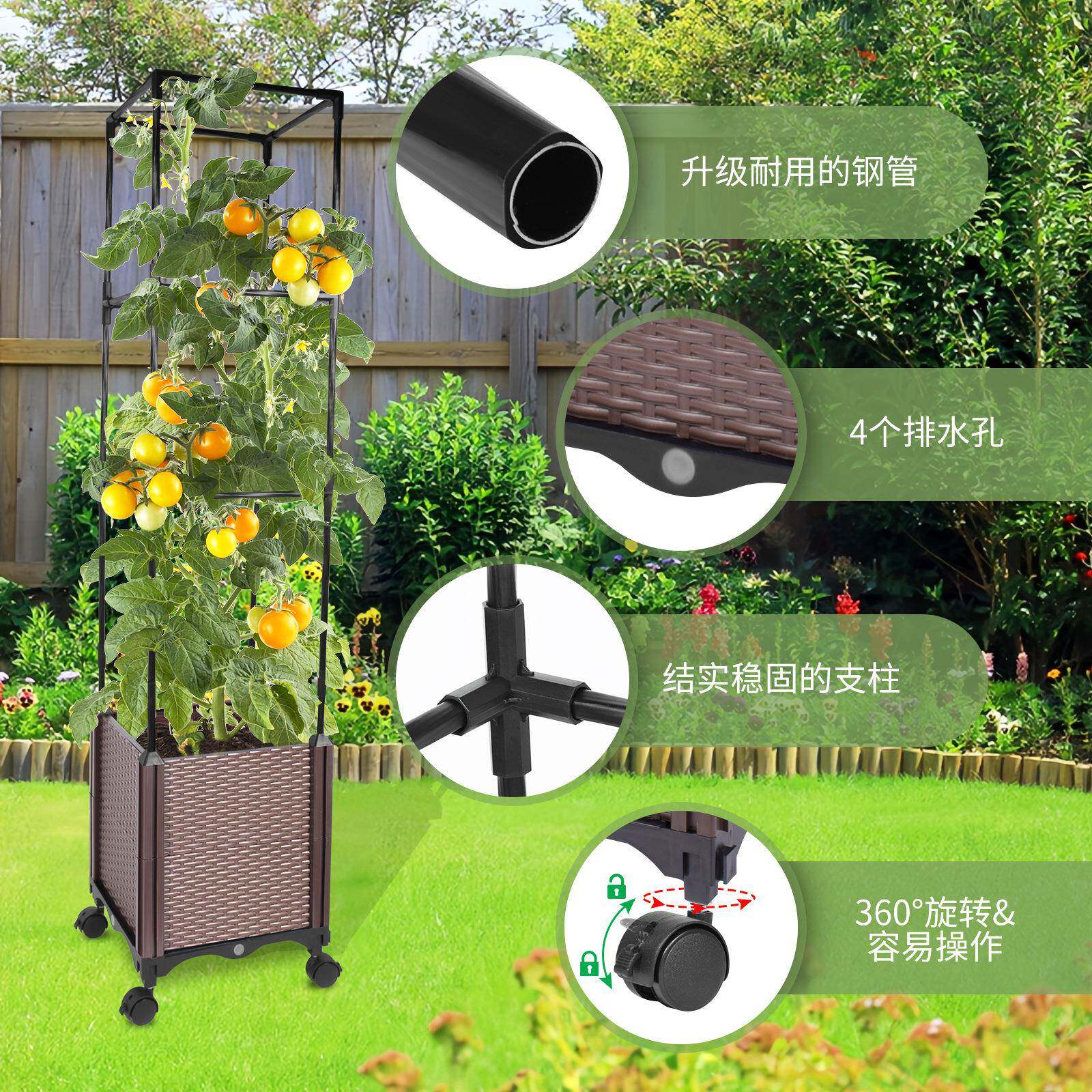 蔬菜种植箱顶阳台种菜盆/长屋方形槽家庭菜园户花架盆支阳外台菜