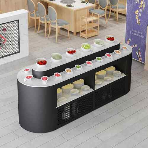 火锅店调味台双面自助餐调料台饭厅佐料台商用蘸料台大理石酱料台