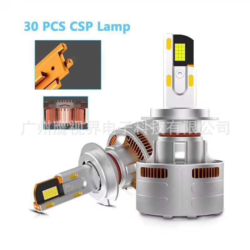 大功率四铜管亮车灯h11汽车/超前照ledh7/大灯改装灯泡散热h4