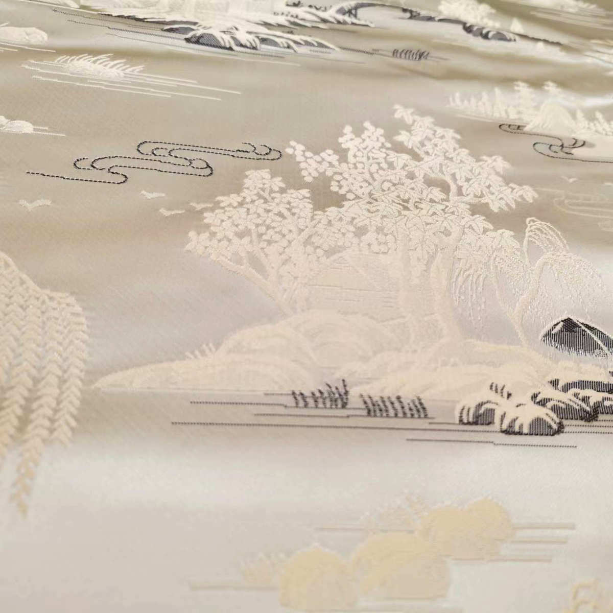 新中式高精密色织提花布料 轻奢风沙发坐垫靠垫抱枕面料批发