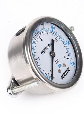 ACUTEK带支架轴向耐震压力表 YN60Z 16bar PT1/4 液压抗震压力表