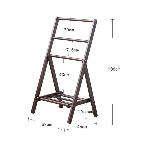 正品矮款实木挂衣架床边室放落地衣帽架卧衣隔夜衣架收纳神服器置