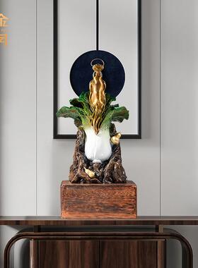 铜金岁月人生百财黄铜摆件公司开业送礼品客厅玄关彩铜器家居摆件