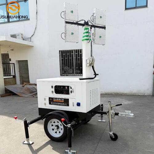 拖车式移动灯塔7M 9M柴油发电机夜间施工现场照明工具HMF968L