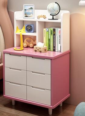 实木床柜现代简小型置物架约卧室个床边迷你柜HG02头单窄边储物收