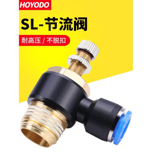 节流阀调节阀SL快速气缸6-01流量可调节10快接8-02mm快插气管接头
