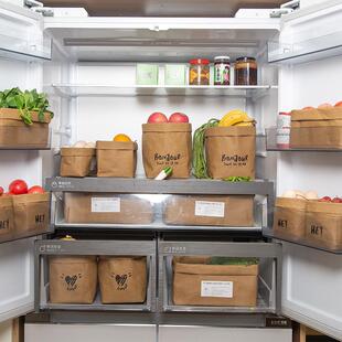 可水洗牛皮纸收纳袋厨房冰箱蔬菜收纳筐环保食品袋加厚牛皮纸花盆