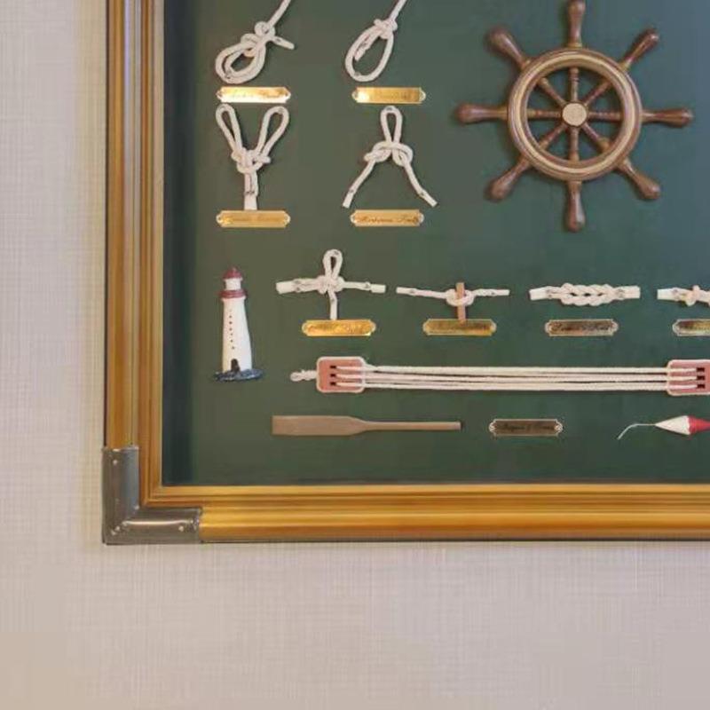 欧式水手结画框创意木制画框海洋水手结装饰画帆船装饰品礼品