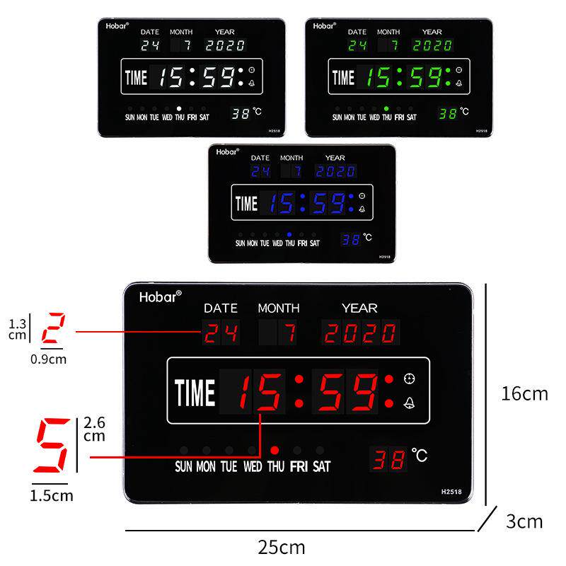 万年历2518电子台历时钟壁挂式台式万年历电子钟厂家直供