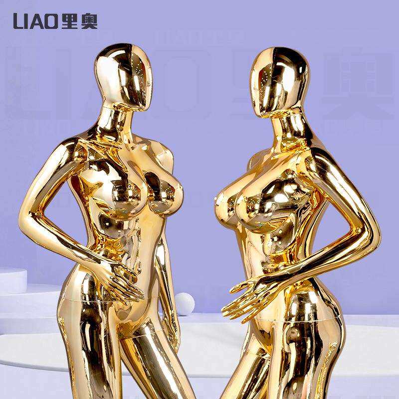 Chromemannequinfemale非洲妈妈大码服装展示模特电镀道具工厂