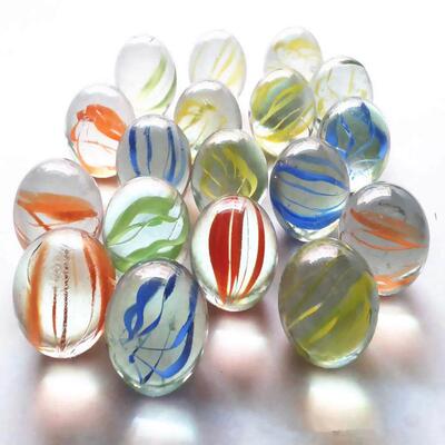 50PCS 14-16mm Colorful Glass Marbles Kids Marble Run Game Ma