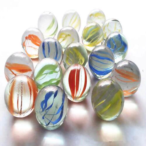 50PCS 14-16mm Colorful Glass Marbles Kids Marble Run Game Ma