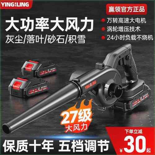 赢领充电式鼓风机锂电大功率工业小型吸尘两用电脑吹灰吹雪除尘器