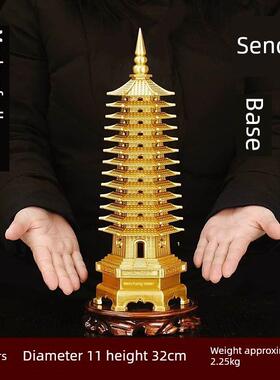 纯铜文昌塔13十三层九9层书房办公室桌面全铜学习摆件铜宝塔礼品