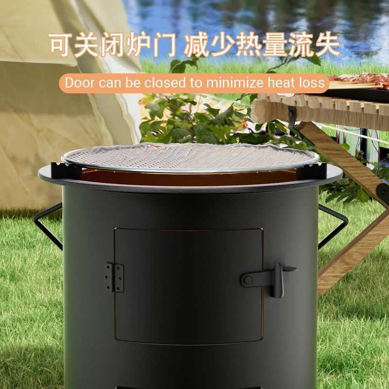 新款便携炉子火炉围炉煮茶取暖农村烧烤多功能柴火炉灶户外烧木炭