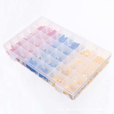 货源 500pcs盒装预绝缘接线冷压端子 圆型叉型防水铜端子组合