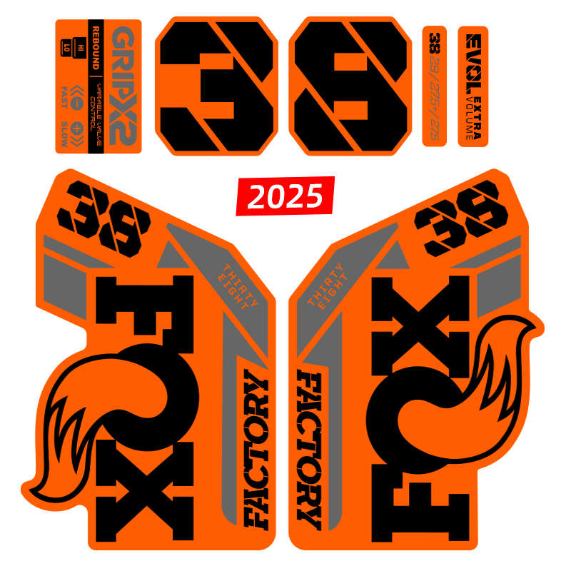 2025新款FOX 38 Factory前叉贴纸山地车贴个性定制防水step cast