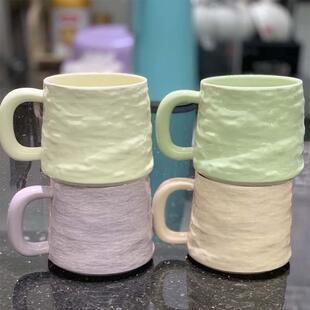 石纹早餐陶瓷大容量马杯陶瓷咖啡杯杯家用水杯老杯师送礼克盒装