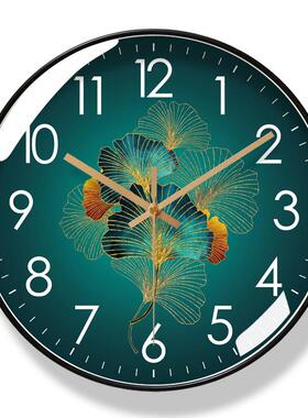 直销新款6014挂钟客厅钟表简约北欧时尚家用时钟挂表静音扫秒石英