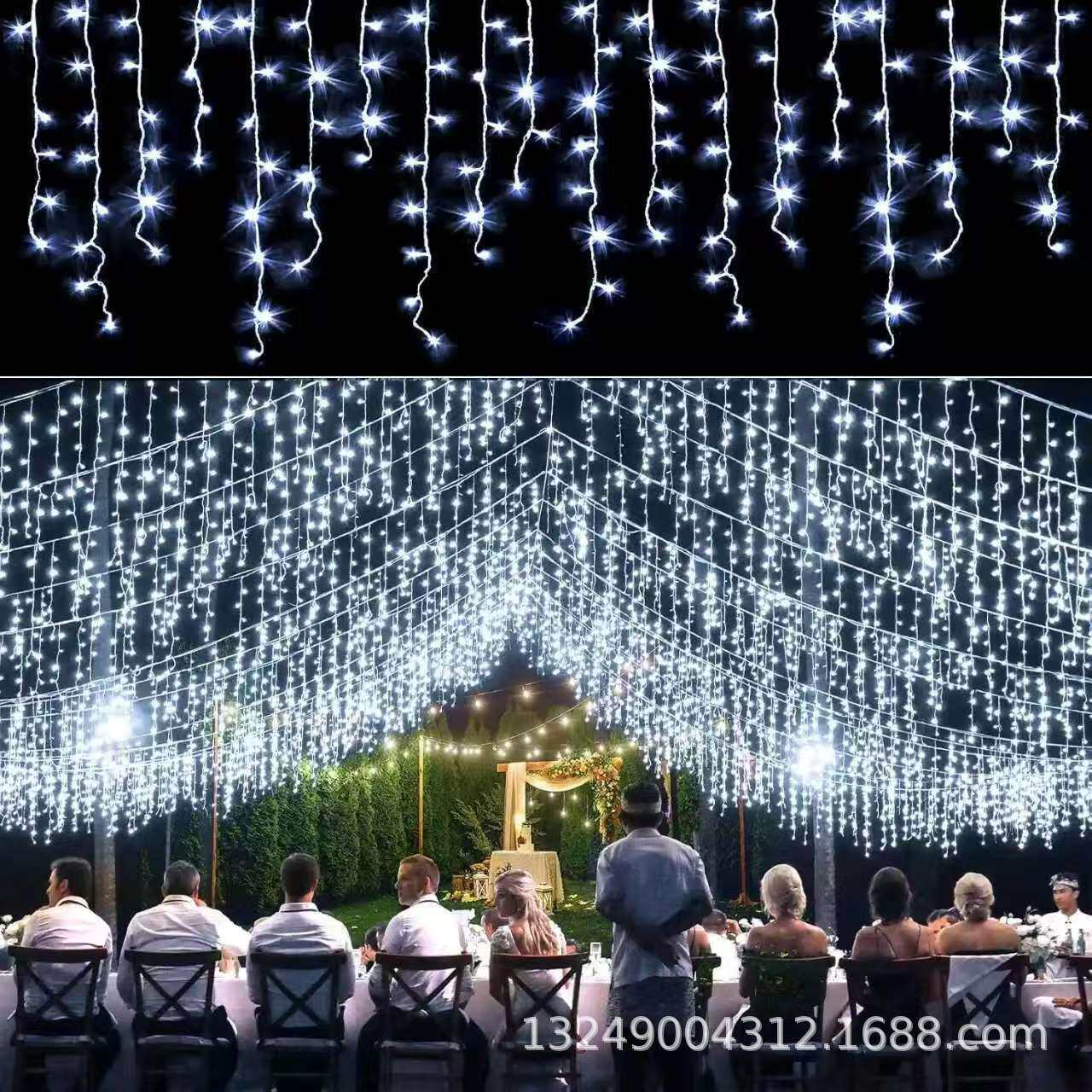 LED窗帘灯灯圣诞装饰灯冰IFE串灯氛泡围彩灯条灯网壳冰柱灯节日灯