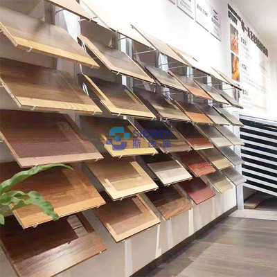 可移动木地板展示架挂墙色板样品展架多功能石材展示柜金属货架子