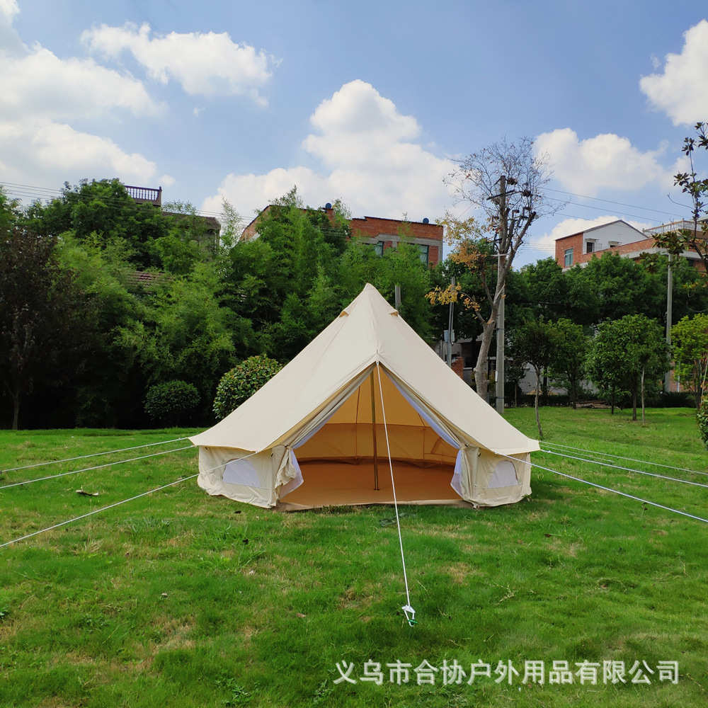合协户外露营帐篷钟型蒙古包婚庆帐篷营地棉帆布牛津布防大雨保暖