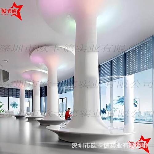 玻璃钢影院KTV酒吧餐厅GRP柱景观装饰立柱售楼部休闲会所主题中庭