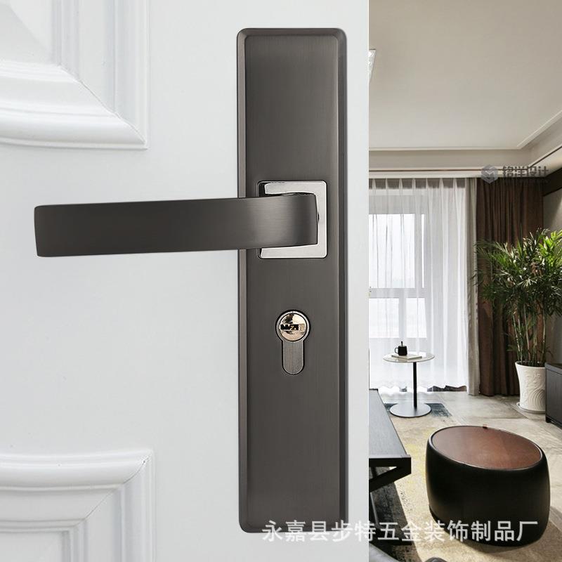 门锁室内卧室生间门把手木轴1812-A门锁卫锁黑色锁具家用房间门门