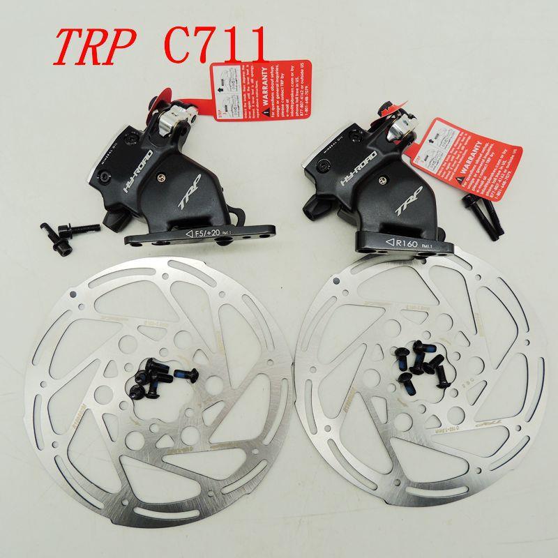 TRPC711公路自行车平装式双活塞油压碟刹线拉油碟原装160碟片