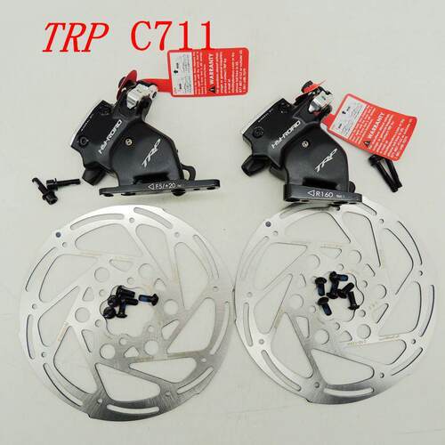 TRP C711公路自行车平装式双活塞油压碟刹 线拉油碟 原装160碟片
