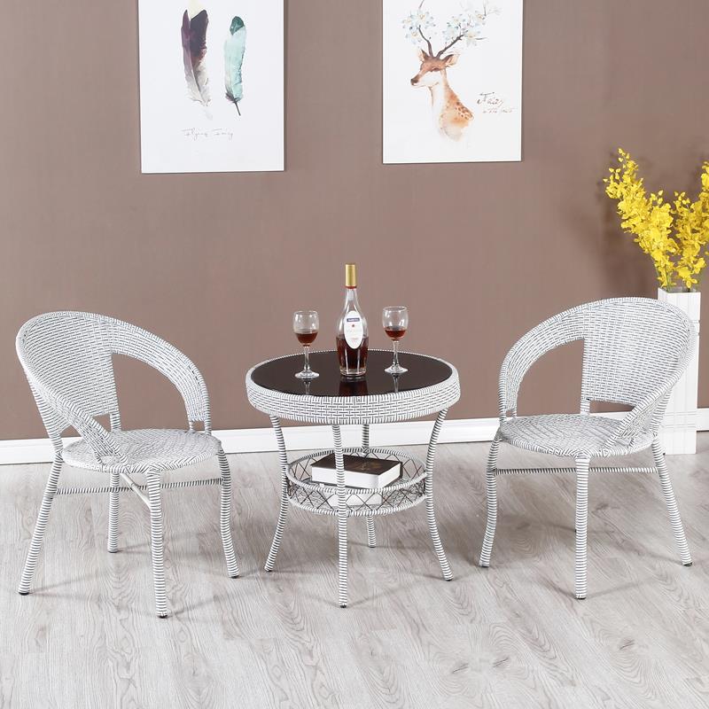 藤椅三件套阳台小桌椅小茶几室外休闲椅子靠背椅子露台庭院仿藤编