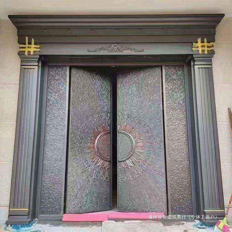 别墅大门入户防盗门开门农村锌合金自建房双开门家用入户门进户图片
