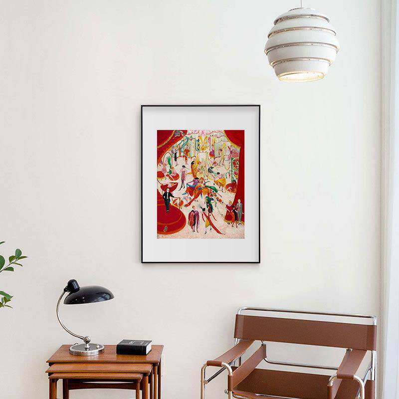 中古风卧室装饰画风景水彩多巴胺水彩画诧寂小众艺术客厅书房餐厅