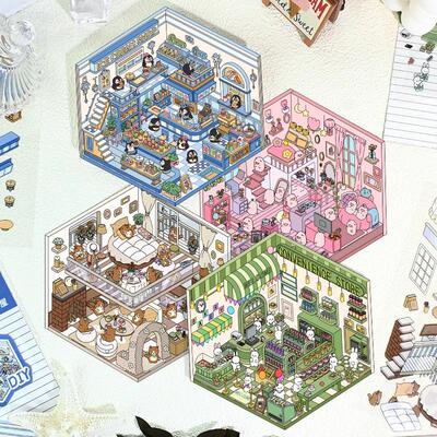 3D Stereoscopic Vision Stacked Landscape Stickers Decompress