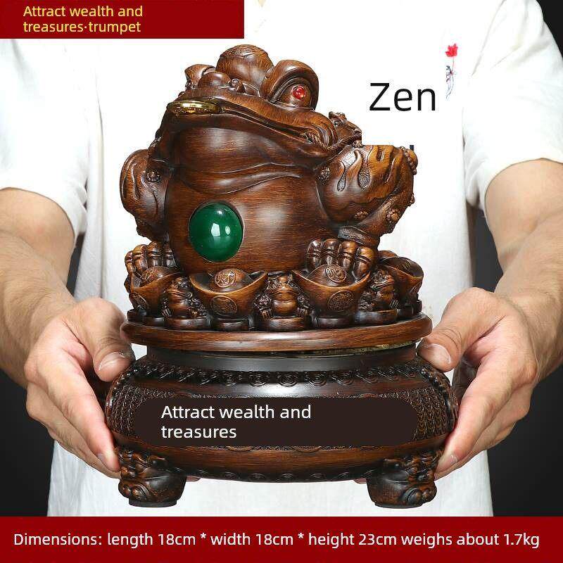 招财金蟾摆件大三足蟾蜍开业礼品聚宝盆金蝉店铺收银台高档装饰品