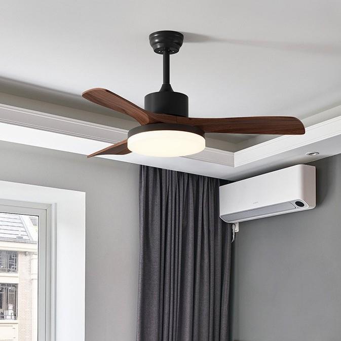 新款中木古风扇灯客卧室书房餐厅灯454实静音厅新中胡桃木式色吊