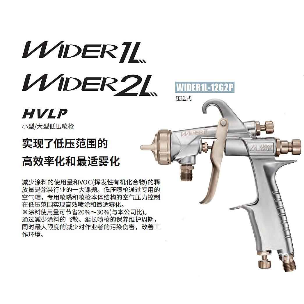 日本正品家具木工金属油漆枪WIDER1L2下壶泵面漆低压环保喷枪