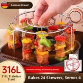 空气煎锅烤架家用316不锈钢烤箱悬挂炉架翻转无垂直烧烤串架