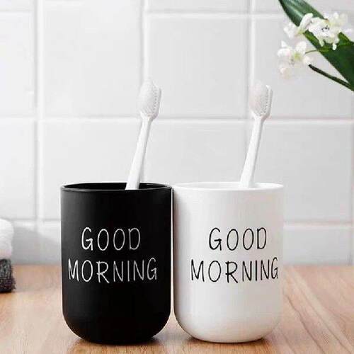 Fashion 1pc Couple Plastic Transparent Bathroom Washing Cup