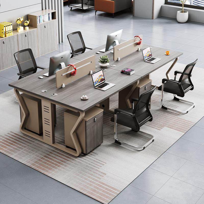 创意职员办公桌椅组合4/6人位办公室双四人六人工位2卡位员工桌子