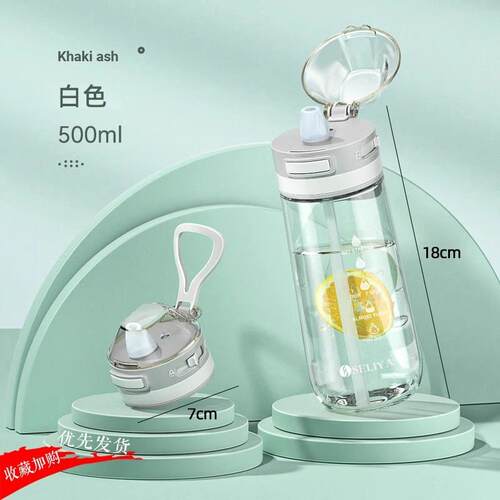 High-Aesthetic Portable Water Bottles with Straws for Summer