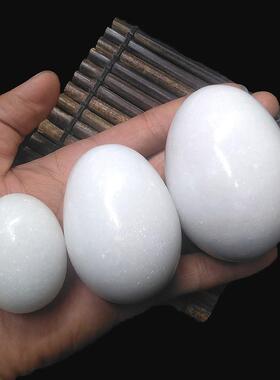 鹅卵石蛋天然原石鸡蛋手球摆件健身把玩玉保健仿真球老人鹅蛋石头