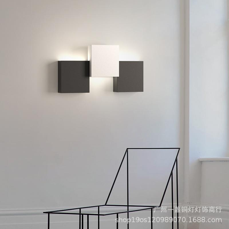壁灯新款轻奢极简个性黑白组合灯具家用现代简约客厅背景墙壁灯
