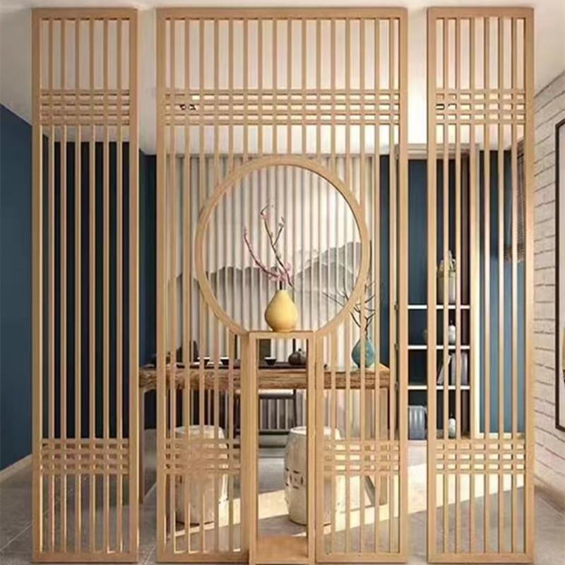 实木花格隔断镂空中式背景墙屏风玄关悬吊式天花板东阳木雕彷古门