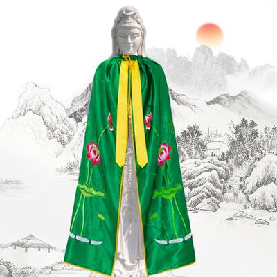 高档1.5荷花披风篷菩米萨披肩佛衣莲花斗像还愿用123米娘娘神像衣