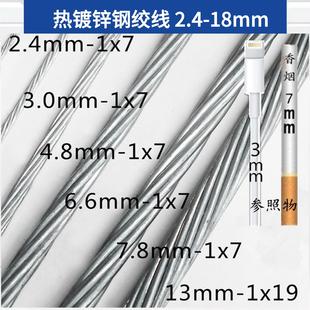 热浸镀锌钢绞线 线3/4/5/6/8/10/11-15mm 光伏支架架空挂电缆大棚