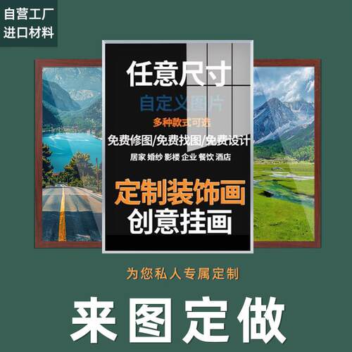 来图定制装饰画 画照片高清挂画 画订做大尺寸打印客厅卧室壁画