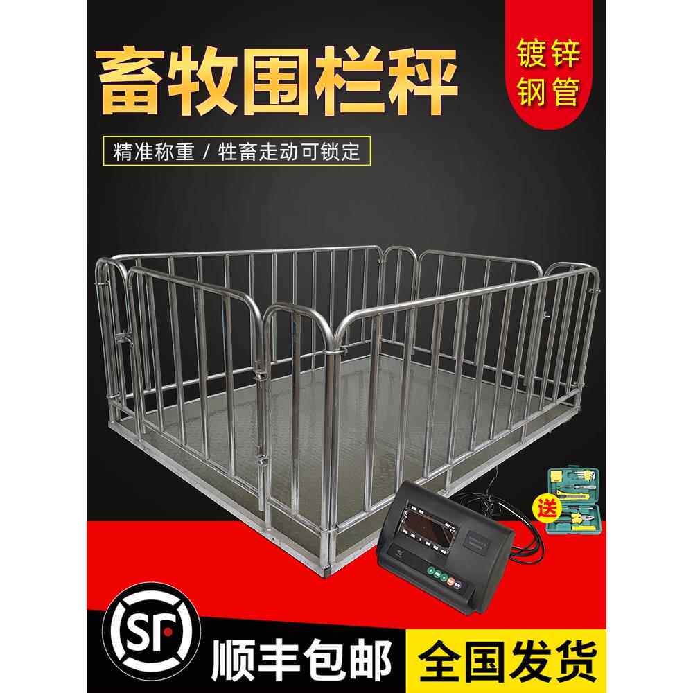 上海耀华地磅称猪称牛1吨3吨带围栏2吨小型5吨电子地磅秤电子秤称