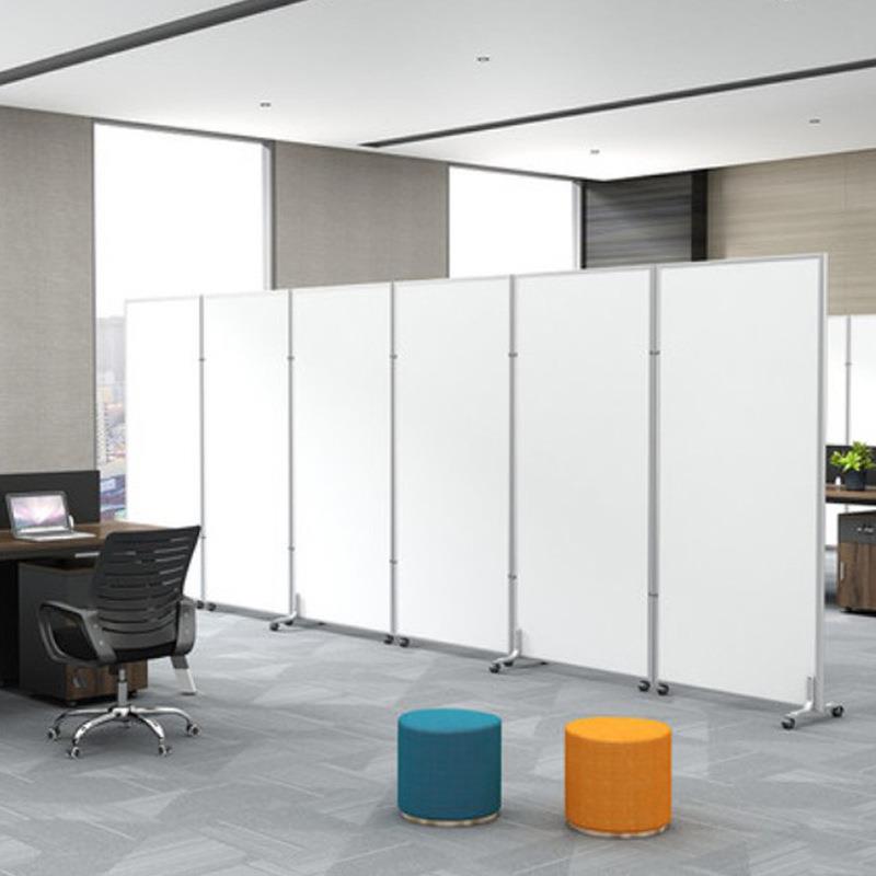 折叠屏风车间屏风可移动隔断办公室移动屏风多功能铝合金屏风